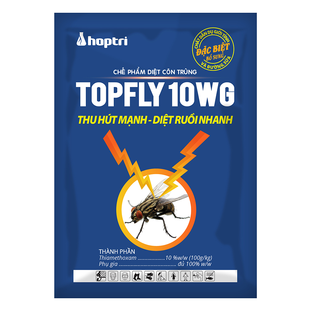Thuốc diệt ruồi TOPFLY 10WG thu hút mạnh diệt ruồi nhanh